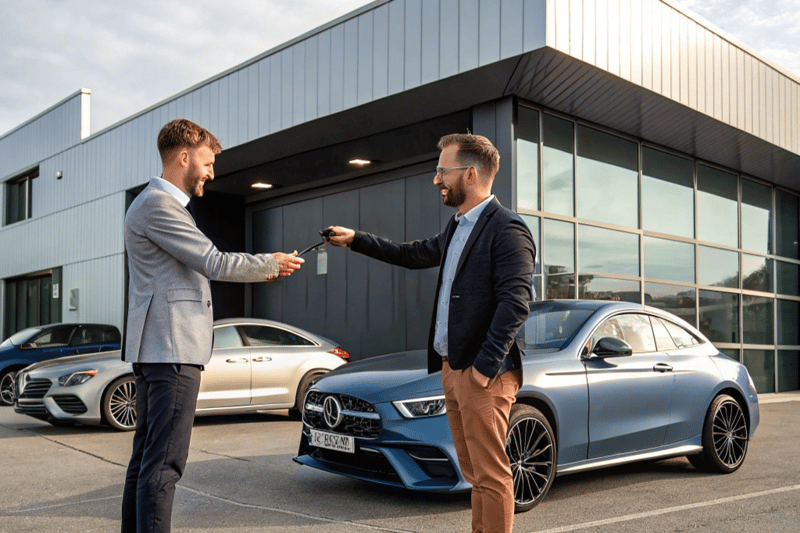 zwei-m-nner-stehen-vor-einer-autogarage--neue--gl-